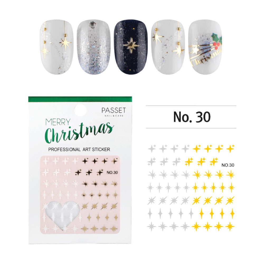 Passet Christmas Holiday Nail Art Sticker / Twinkling Star