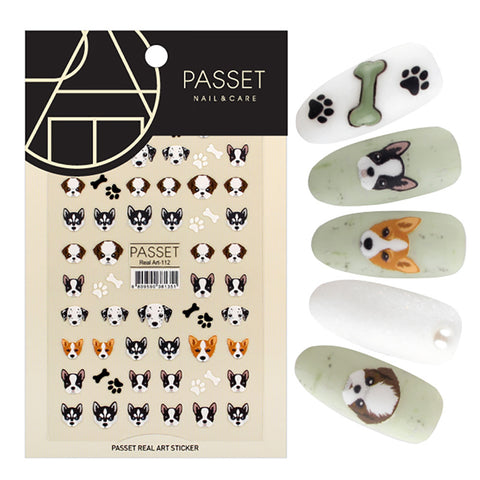 Passet Nail Art Sticker / Cute Puppies Dog Husky Pug Dalmatian Corgi Kawaii