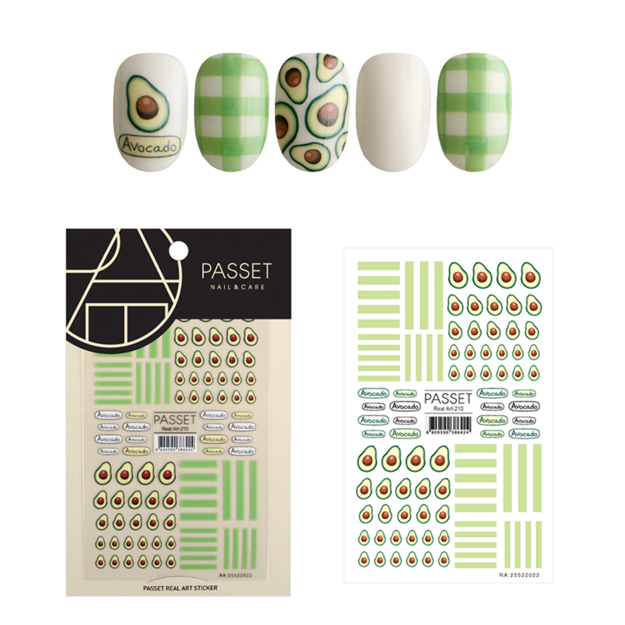 Passet Nail Art Sticker / Avocadorable Avocado Toast Lover Y2K Design