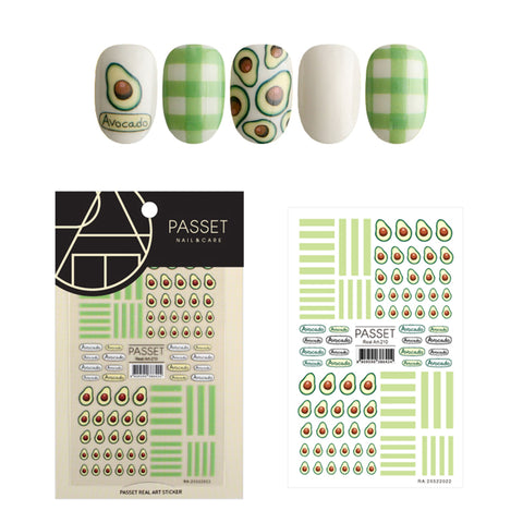 Passet Nail Art Sticker / Avocadorable Avocado Toast Lover Y2K Design