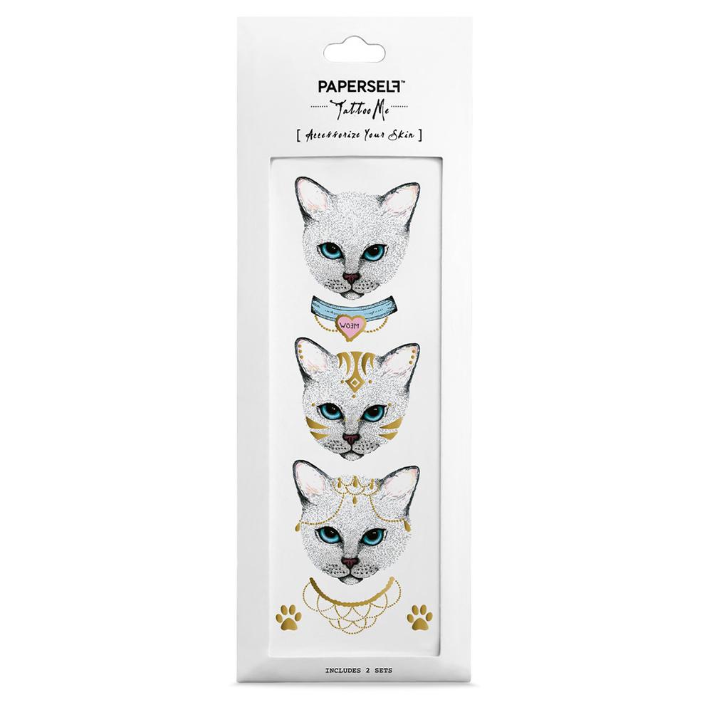 Meow Cat Fashion Instagram Style by PAPERSELF Temporary Tattoo 