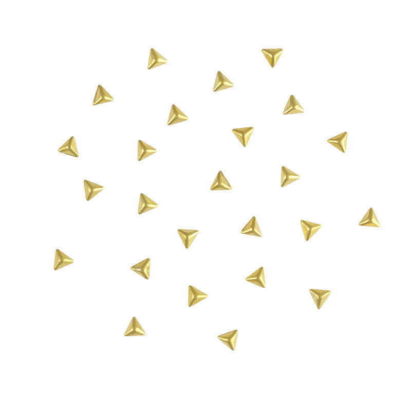 Mini Triangle Pyramid Stud / Gold Nail Art Studs