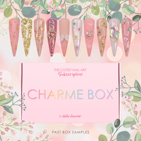 Charme Box Nail Art Subscription Bi-Monthly Gel Polish Decors Gift Idea Fun Surprise Spring Pastels