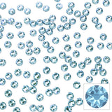 Swarovski Round Flatback Rhinestone / Aquamarine Light Blue Crystals for Nail Art