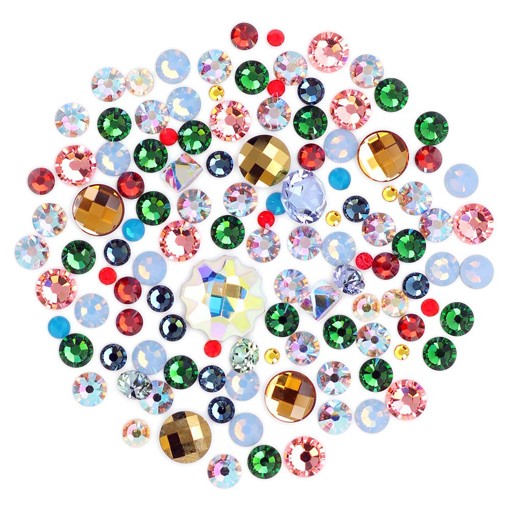 Swarovski Mystery Crystal Value Mix for Nail Art Flatback Pointed Back AB Colorful