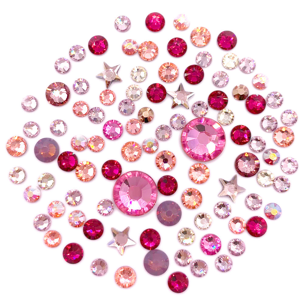 Swarovski Crystals Spring Flower Fancy Pointed Back Pastel Pink Violet Mix  – Daily Charme