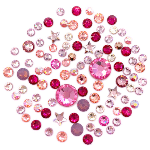 Swarovski Valentine's Day Flatback Crystal Value Mix Pink Red AB Peach