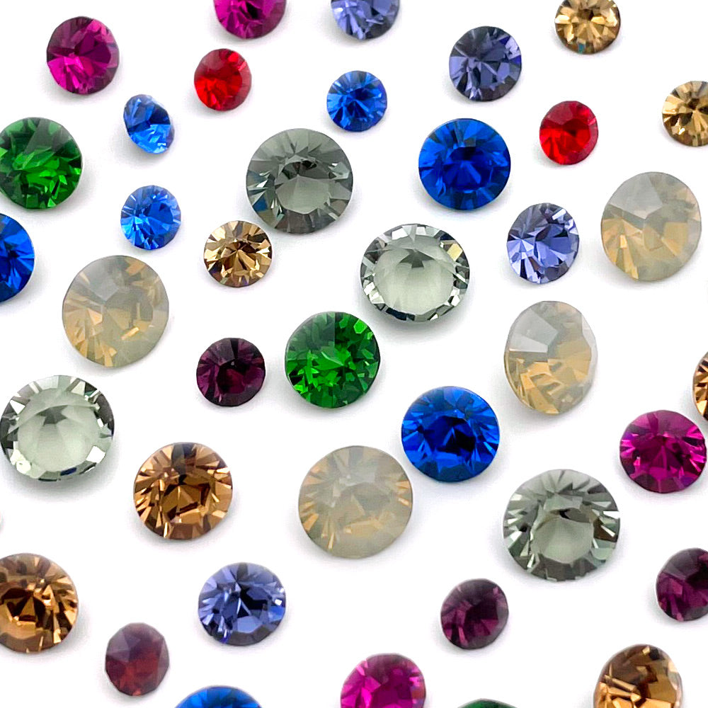 Swarovski Dark Chaton Pointed Back Crystal Value Mix Daily Charme