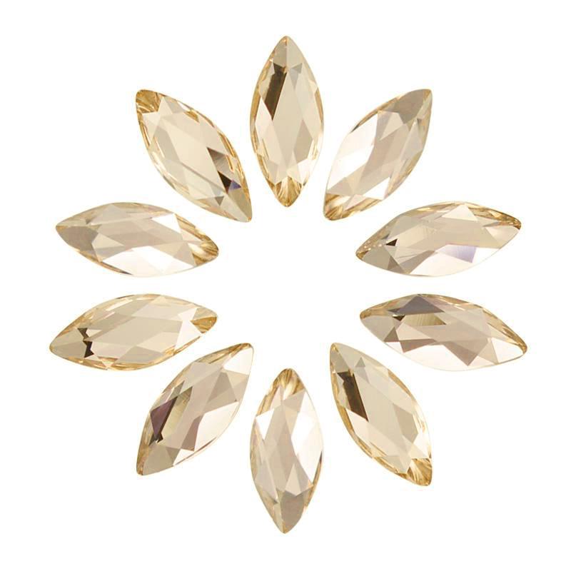 Nail Art Swarovski Marquise Flatback Rhinestone / Golden Shadow