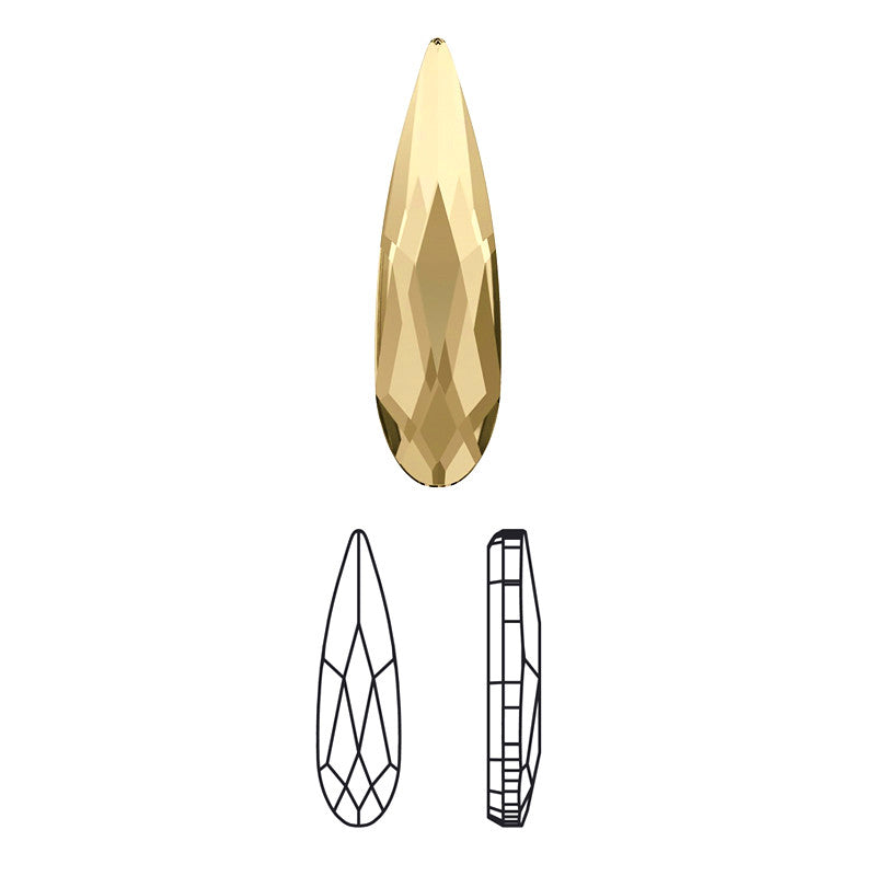 Nail Art Rhinestone Swarovski Raindrop Flatback Rhinestone / Golden Shadow