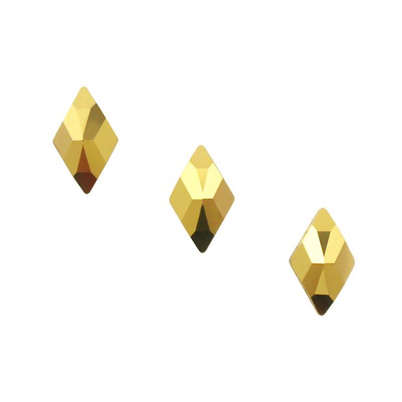 Swarovski Rhombus Flatback Rhinestone / Aurum Nail Art Gold Crystals