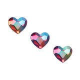 Swarovski Heart Flatback Rhinestone / Light Siam Shimmer Red AB Rainbow Crystal Nail Art