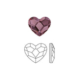 Swarovski Heart Flatback Rhinestone / Antique Pink