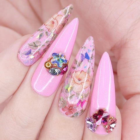 Swarovski Spring Flower Crystal Mix Pink Nail Art Cluster