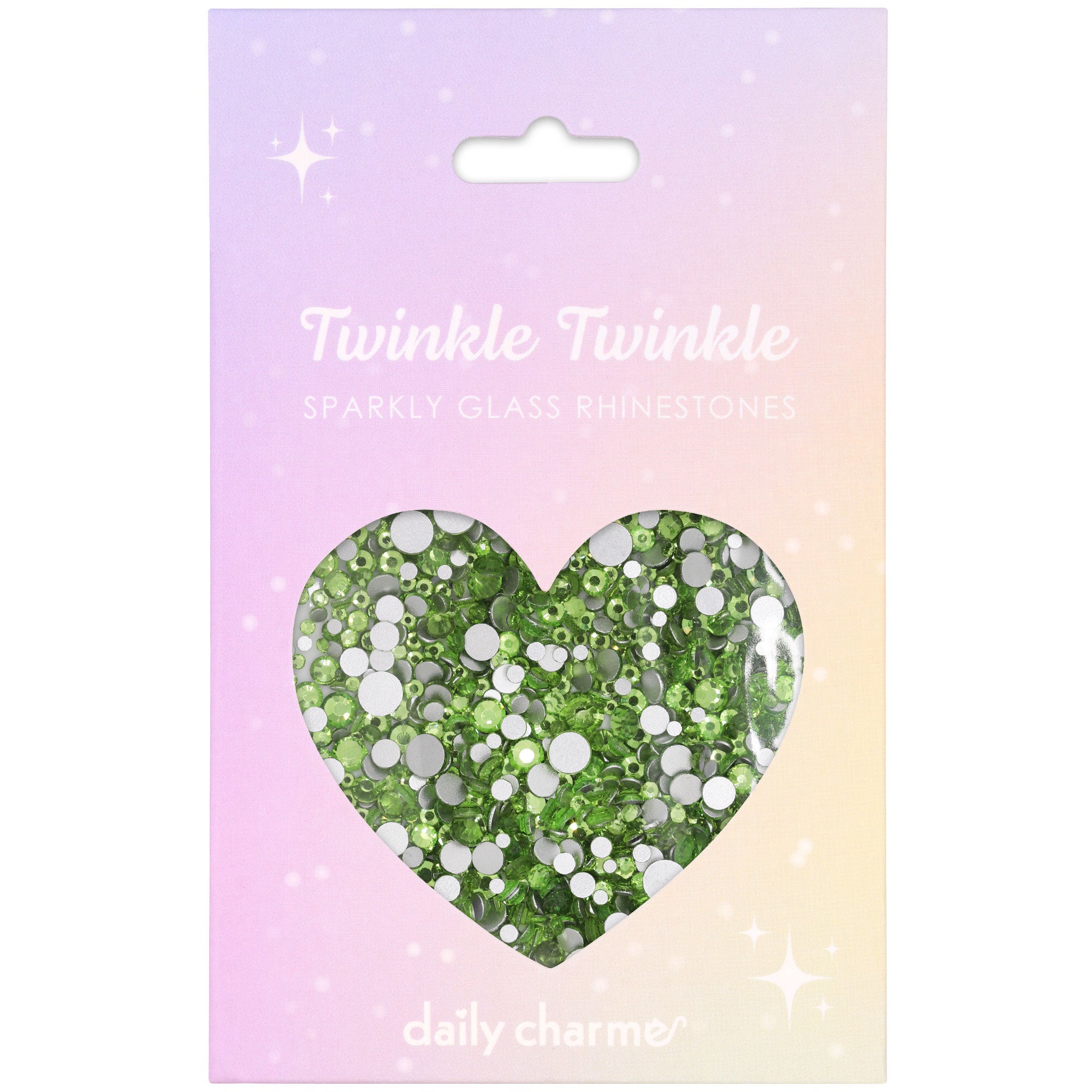 Twinkle Twinkle Round Flatback Rhinestone Mix / Peridot Green Nail Crystal