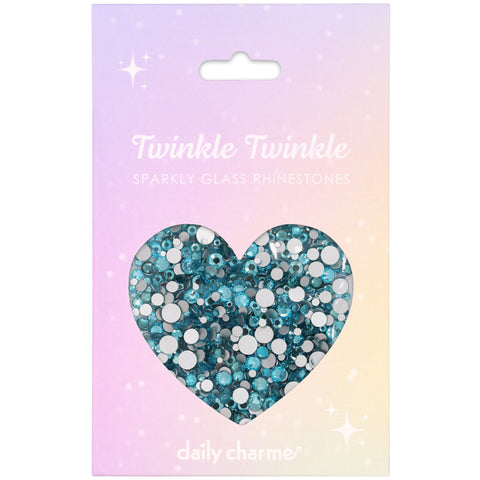 Twinkle Twinkle Round Flatback Rhinestone Mix / Aquamarine Blue Nail Crystal