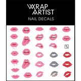 Daily Charme Nail Art WrapArtist Nail Decals / Speak Up - Lips Love