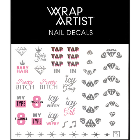 Daily Charme Nail Art WrapArtist Nail Decals / Ice Princess Saweetie
