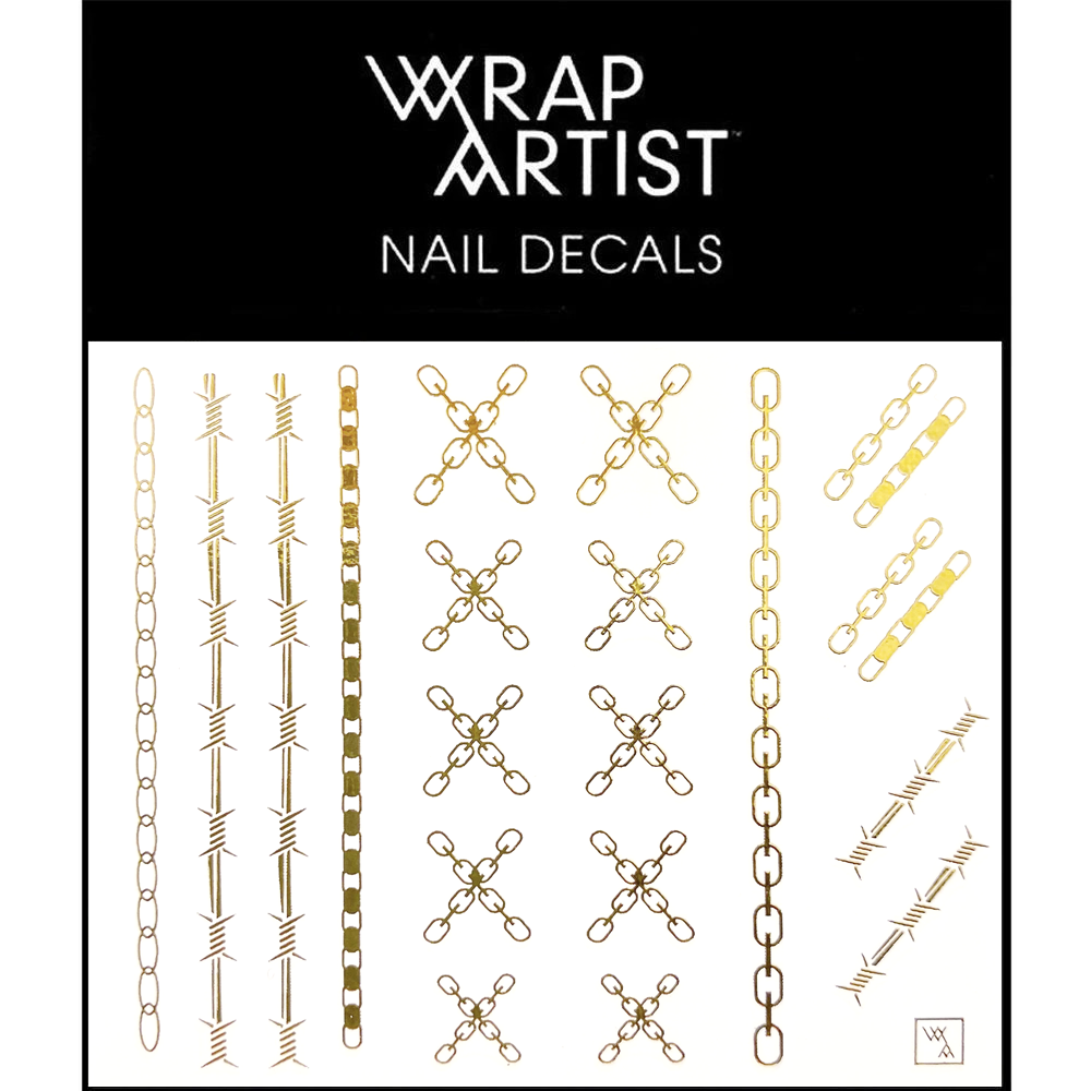 Daily Charme Nail Art WrapArtist Nail Decals / Gold Chain Gang