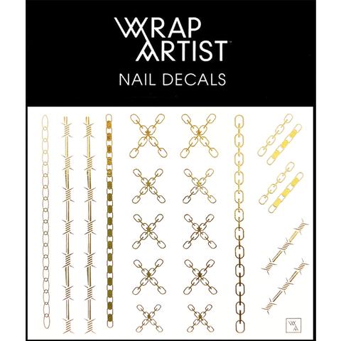 Daily Charme Nail Art WrapArtist Nail Decals / Gold Chain Gang