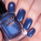 Whats Up Nails / Downpour Nail Polish - Blue Chrome Shimmer