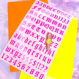 Vinyl Film Sticker / Blackletter Alphabet Old English Font / Neon Pink Orange Yellow