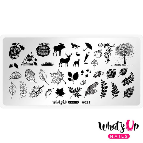 Daily Charme Nail Stamping Plates Whats Up Nails / Leaf Pile Fall Nail