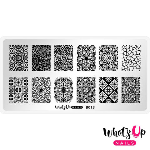 What's Up Nails Metal Stamping Plates daily charme Solo nails Nail Art Supplies Glass masterpeice spanish mandola tiles koleidoscope flowers tippy hypnotic cracks crack stain floral mosaic patchwork montage stained metal works outline line art lace 