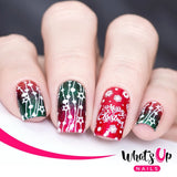 What's Up Nails Metal Stamping Plates daily charme Solo nails Nail Art Supplies winter time christmas december winter happy holiday cute kawaii penguins gingerbread man ferm tree sweater weather cold icy snow rudolph the red nose raindeer evergreen string of lights pattern flannel plaid merry candy can stripes baked goodies enchanted frosty cold frost