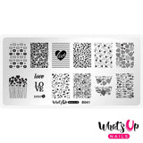 What's Up Nails Metal Stamping Plates daily charme Solo nails Nail Art Supplies heart hearts lip lips love pattern valentine vines swallow raven mail balloon xoxo arrows arrow romance red pink swirls kiss Valentine's Day romantic anniversaries anniversary season seasonal lover passion