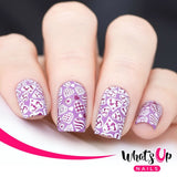 What's Up Nails Metal Stamping Plates daily charme Solo nails Nail Art Supplies heart hearts lip lips love pattern valentine vines swallow raven mail balloon xoxo arrows arrow romance red pink swirls kiss Valentine's Day romantic anniversaries anniversary season seasonal lover passion