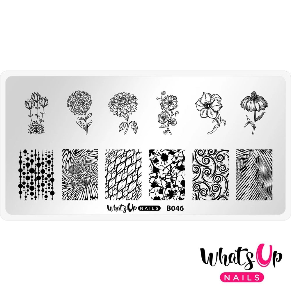 Whats Up Nails Stamping Plate / Petal to the Metal Floral Print