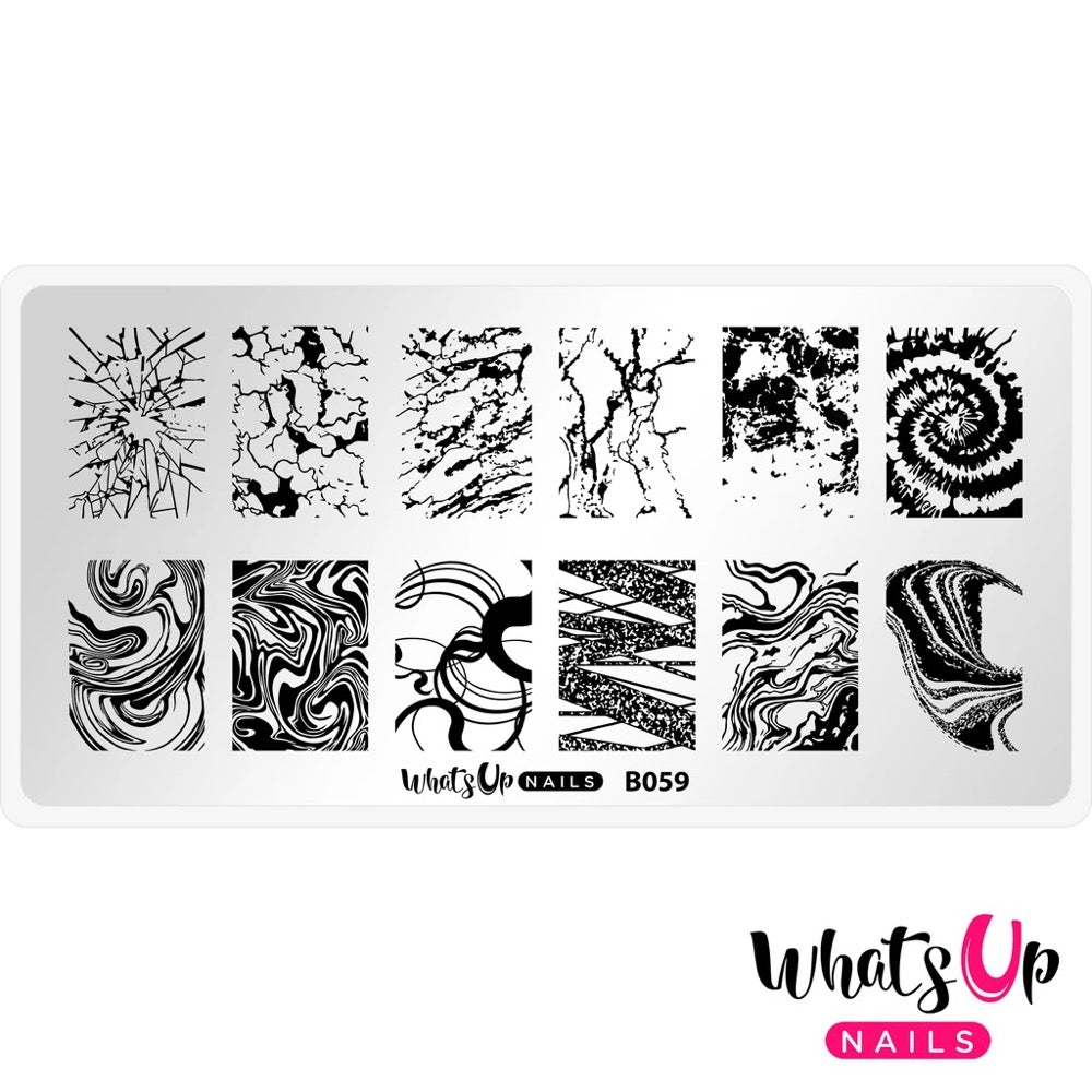 Whats Up Nails Stamping Plate / Thirsty Texture Water Marble Pattern