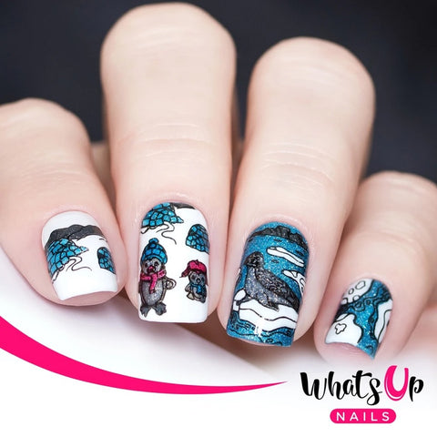 Whats Up Nails / Winter Flurryland Stamping Plate Holiday Christmas