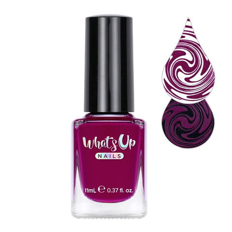Whats Up Nails Marooned in Color Stamping Polish Dark Red Wine Nails