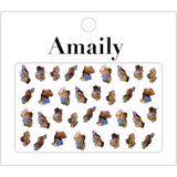Daily Charme Amaily Japanese Nail Art Sticker / Dark Ink Art Marble Nails