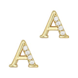 Alphabet A / Zircon Charm / Gold