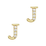 Alphabet J / Zircon Charm / Gold
