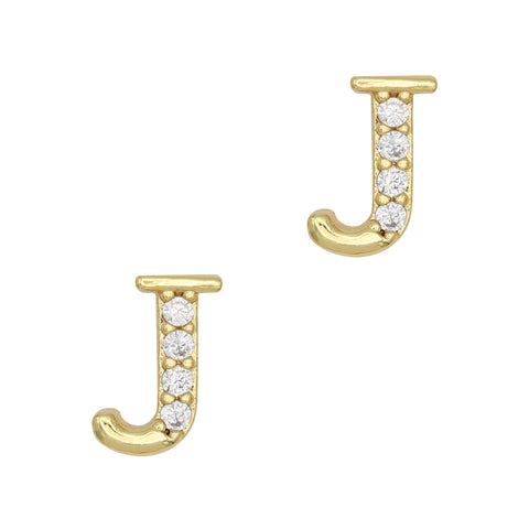 Alphabet J / Zircon Charm / Gold