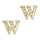 Alphabet W / Zircon Charm / Gold
