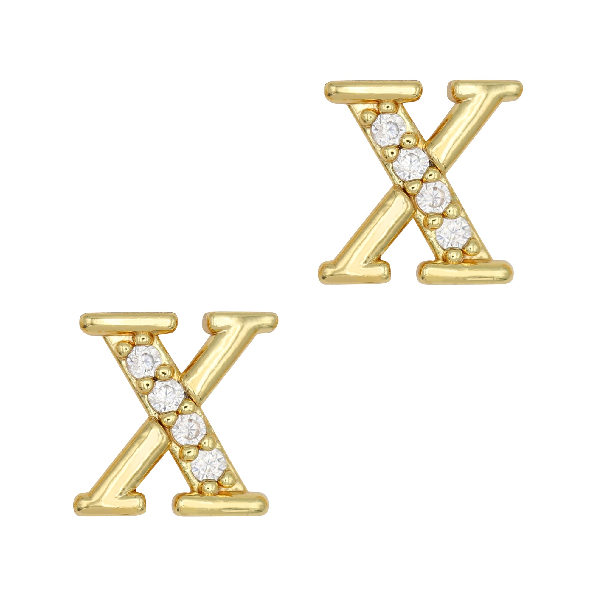 Alphabet X / Zircon Charm / Gold