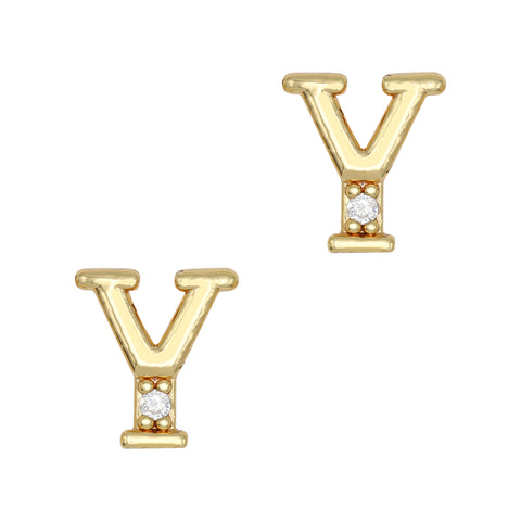 Alphabet Y / Zircon Charm / Gold