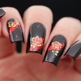 Holographic Butterfly Nail Art Sticker / Roses / Gold