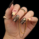 Nail Charm Jewelry - Skeleton Hand / Gold 